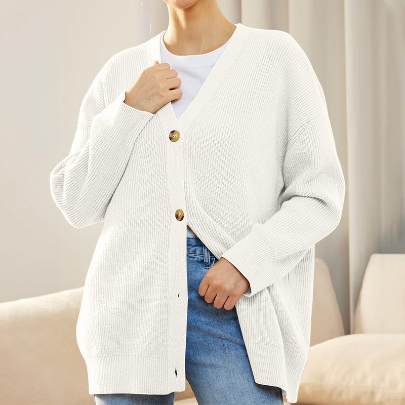 Casual Solid Color Sweaters Cardigan