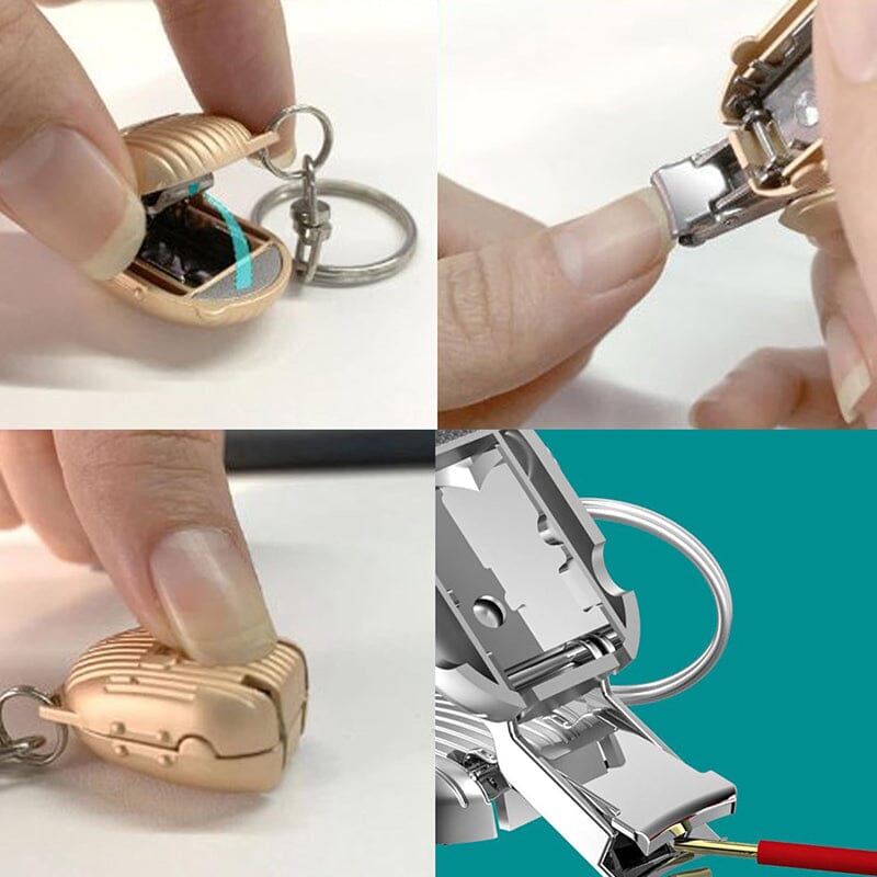 Kannettava Mini-taitettava kynsileikkuri-avaimenperä