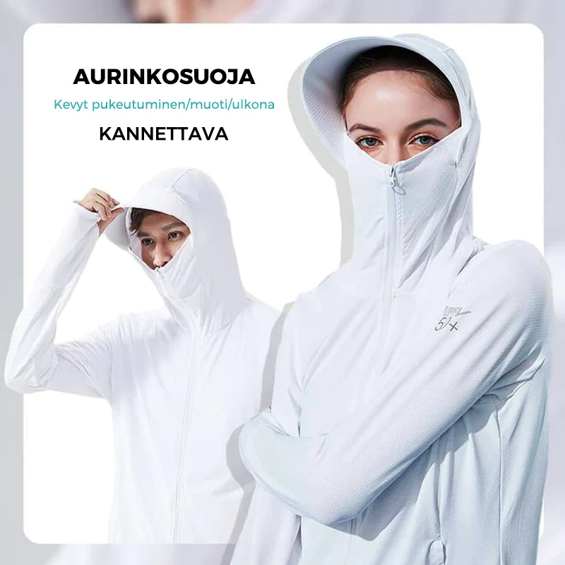 Kevyt UV -auringonsuoja huppari