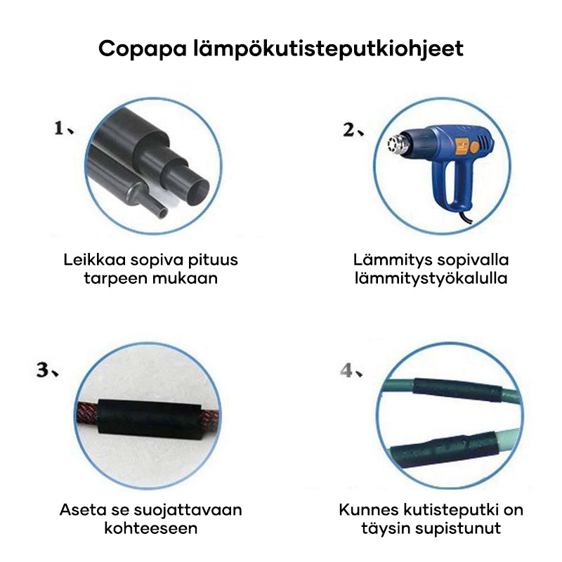 Lämpökutistuva putki USB-kaapeleille（280kpl）