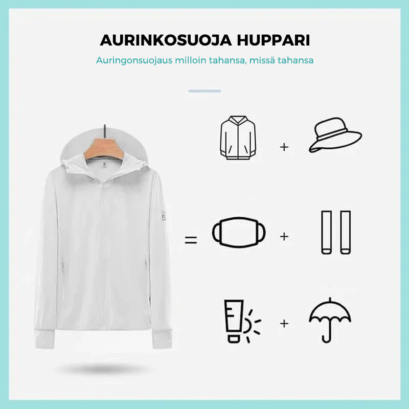 Kevyt UV -auringonsuoja huppari