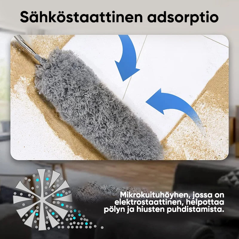 Mikrokuitupölyhuiska teleskooppivarrella