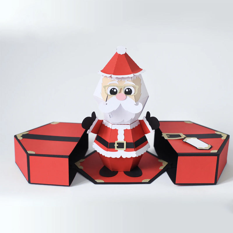 🎅3D Joulupukin kepponen ponnahduslaatikkokortti🥳