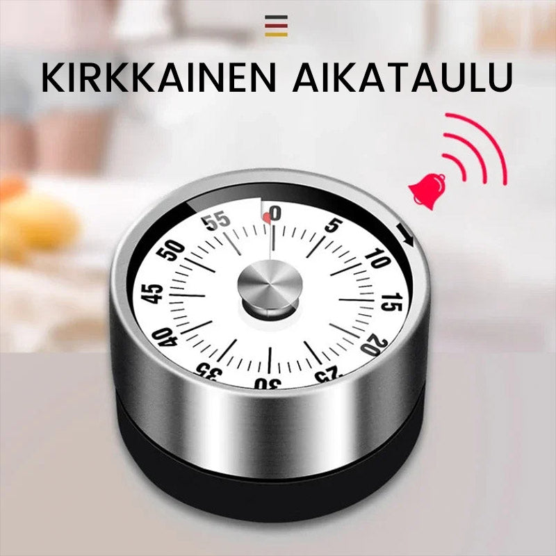 Keittiöajastin ruostumattomasta teräksestä