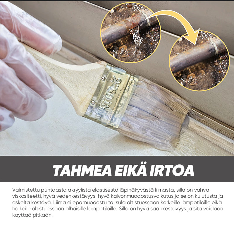 Kirkas vedenpitävä laastari- ja tiivisteneste