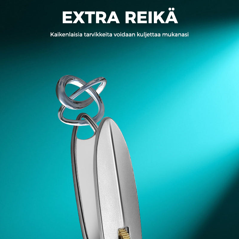 Kynsileikkuri ruostumattomasta teräksestä rengaslukolla