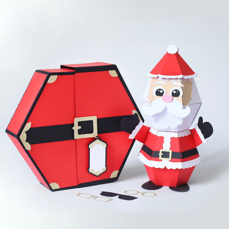 🎅3D Joulupukin kepponen ponnahduslaatikkokortti🥳