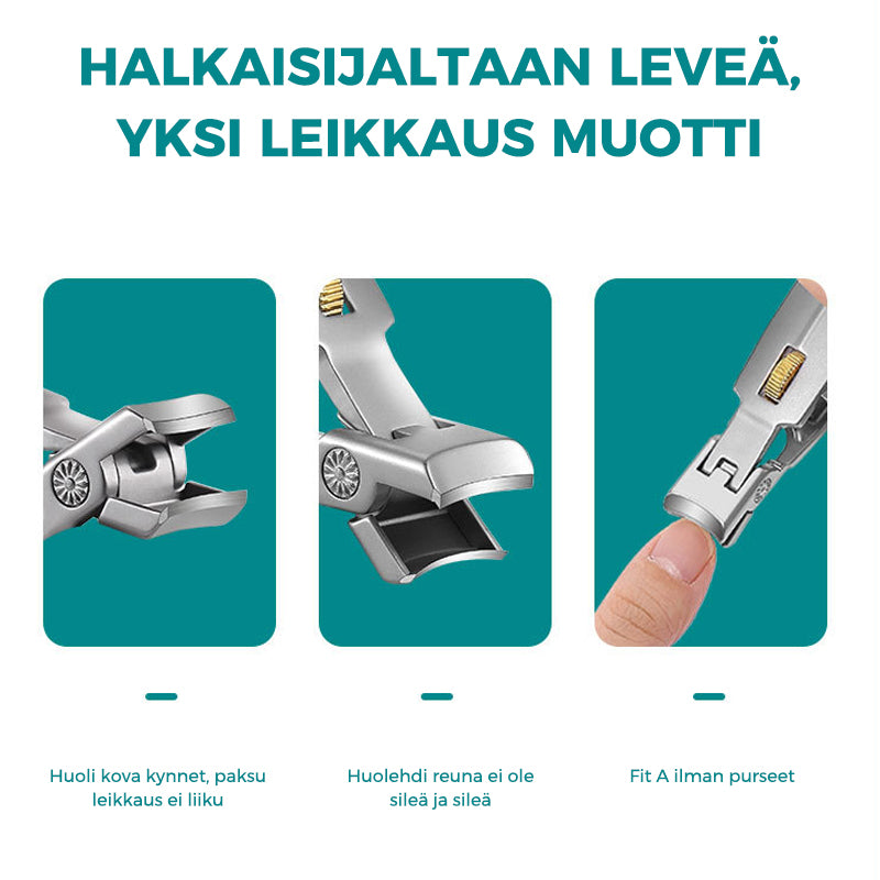 Kynsileikkuri ruostumattomasta teräksestä rengaslukolla