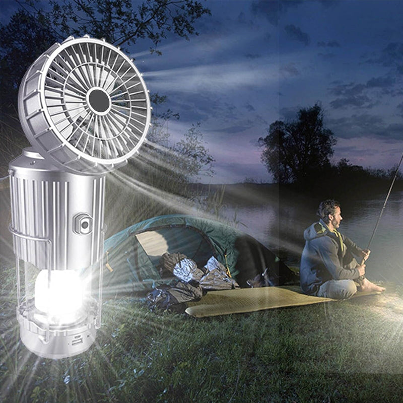 6-in-1 kannettava aurinkokäyttöinen LED- retkilamppu
