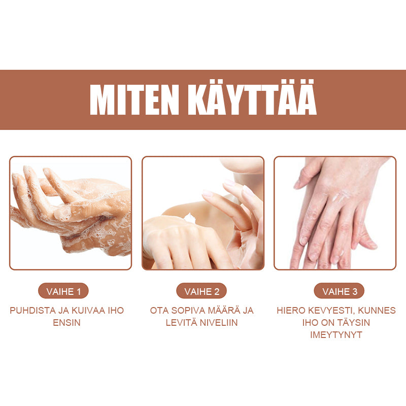 Valkaiseva voide tummille polville ja kyynärpäille