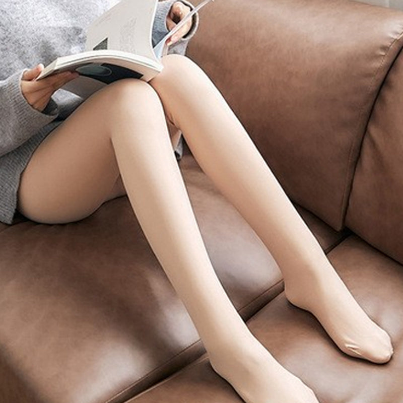 Virheettömät jalat Fake läpikuultava lämmin Plush vuorattu Elastiset sukkahousut
