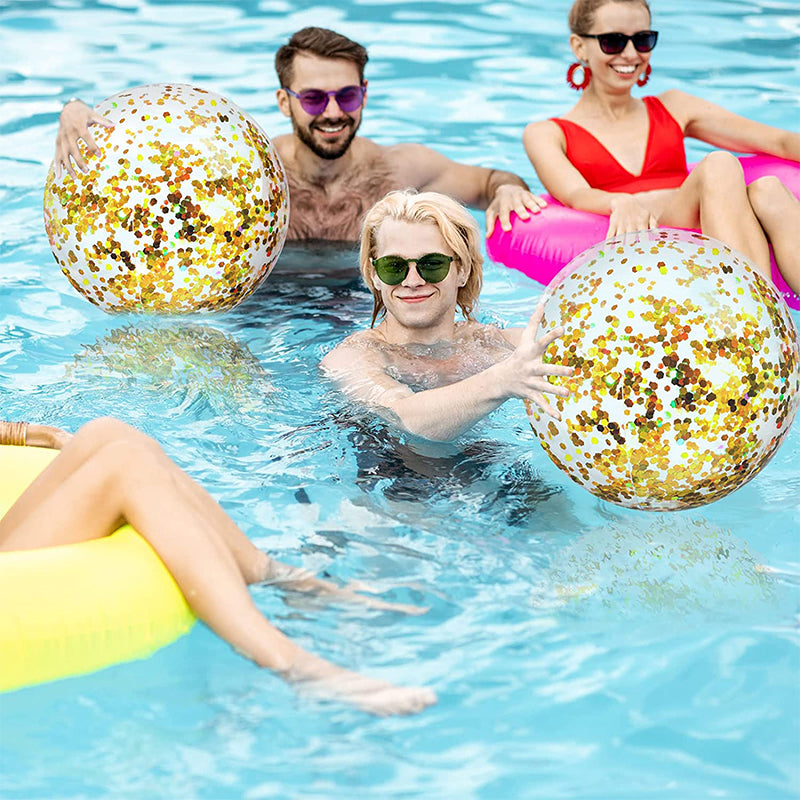 Puhallettava Glitter  Konfetti Rantapallo
