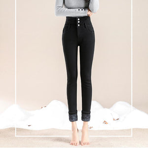 Stretch-farkut, fleece-vuori