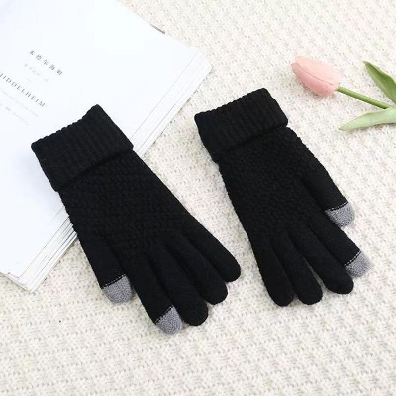 Jacquard paksut kosketusnäyttökäsineet