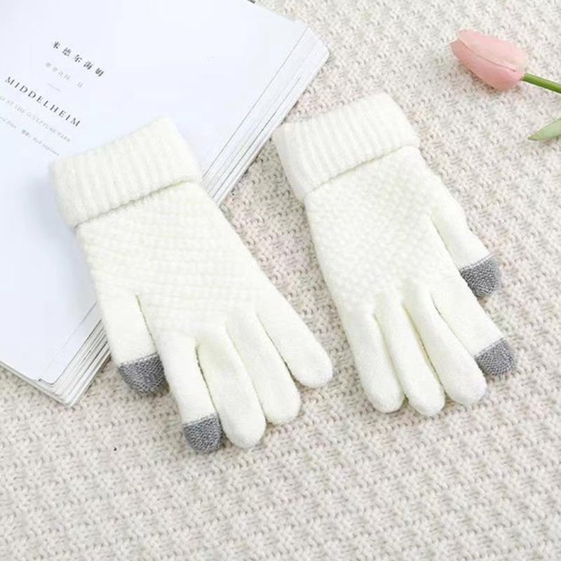 Jacquard paksut kosketusnäyttökäsineet