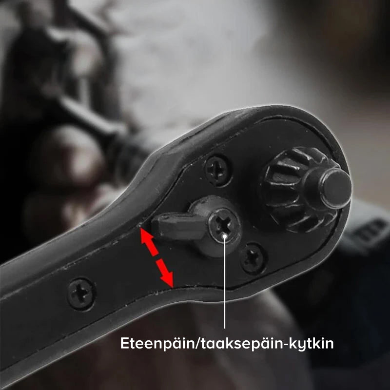 Porakoneen istukka-avain, 2-in-1-räikkämalli