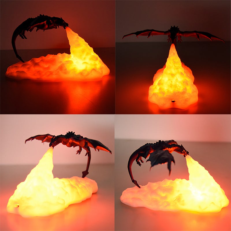 3D LED-Lohikäärme-yölamppu