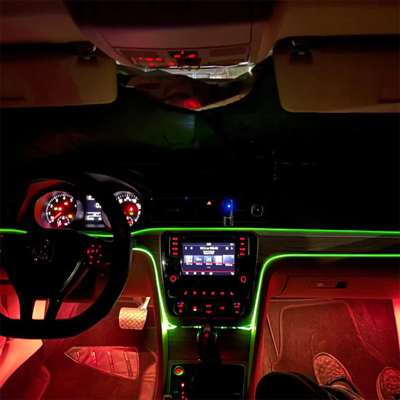 Kuituoptiset RGB-auton valot