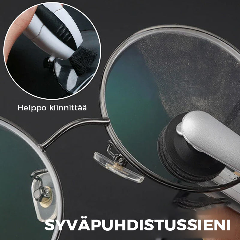 2 in 1 kannettava lasien puhdistuslaite