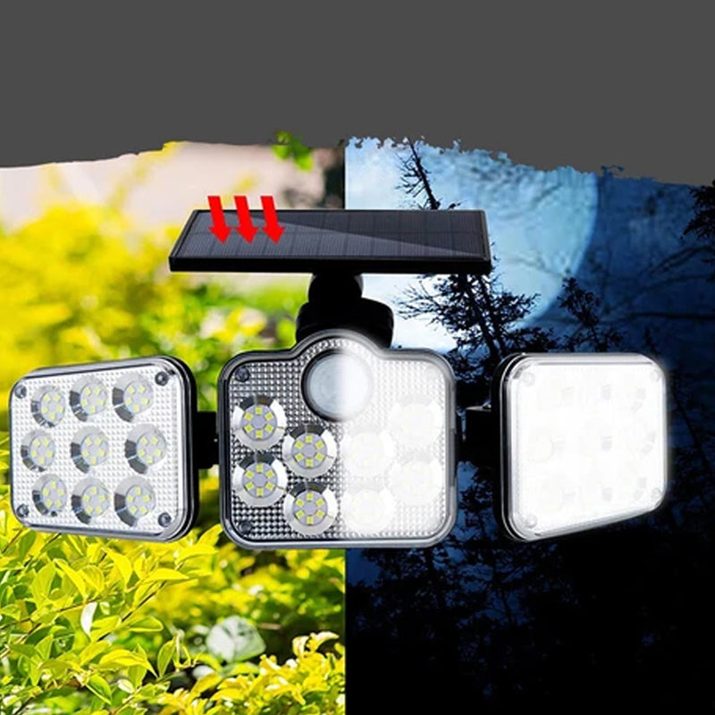 Kolminkertainen aurinkoenergialla toimiva LED-seinävalo