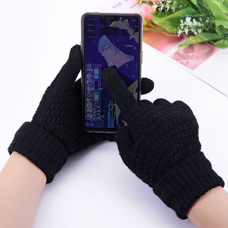Jacquard paksut kosketusnäyttökäsineet