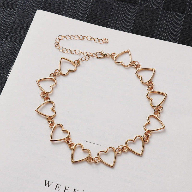 Korealainen Sweet Love Heart Choker Kaulakoru