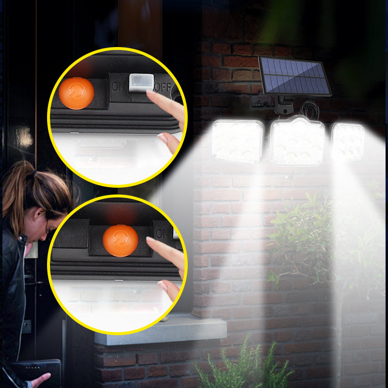 Kolminkertainen aurinkoenergialla toimiva LED-seinävalo