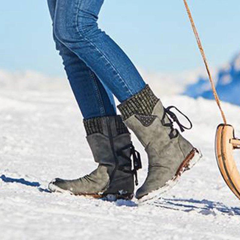 Lämpimät talvisaappaat yksityiskohdilla