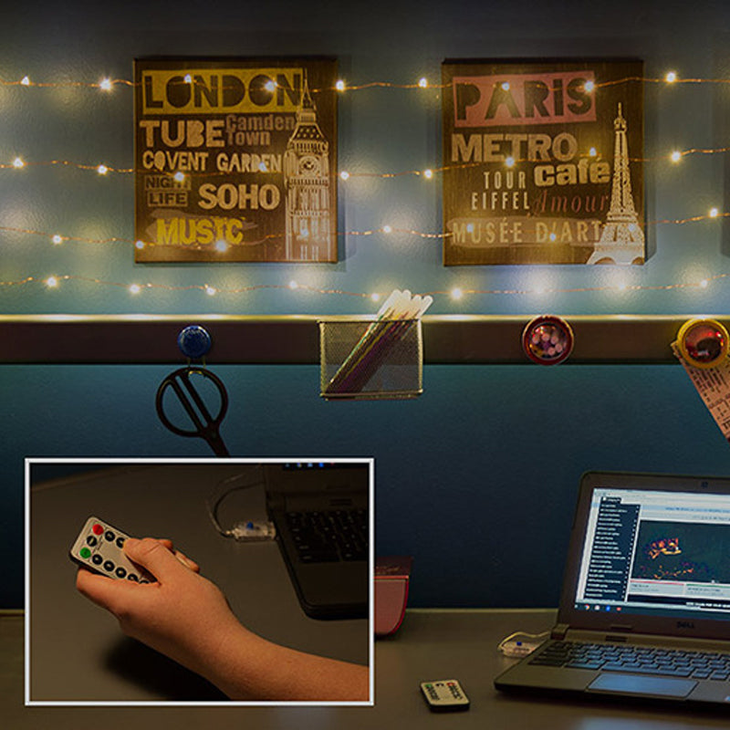 Kaukosäädettävä LED valolanka USB