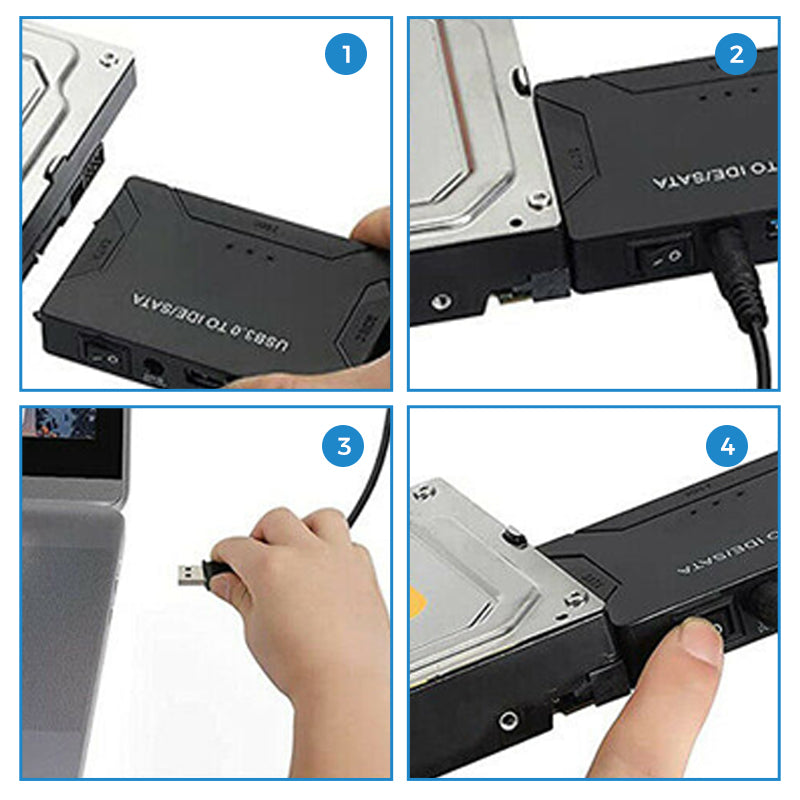USB 3.0 ja IDE & SATA ulkoinen kiintolevy muunnin