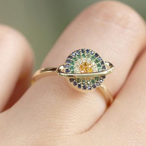 Pyörivä Galaksi Ahdistusta Lievittävä Sormus