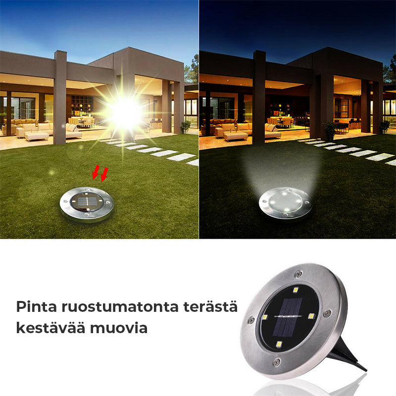 LED- aurinkoenergialla toimivat polkuvalot