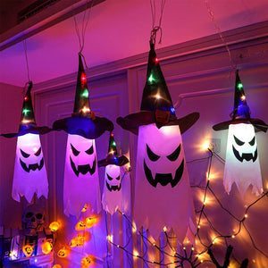 Halloween roikkuu valaistu hehkuva noita hattu