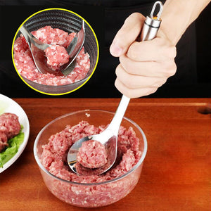 Ruostumattomasta teräksestä valmistettu lihapullalusikka