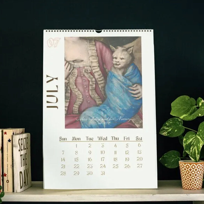 2024 seinälle ripustettu kalenteri, hauska taide uutuus lahja