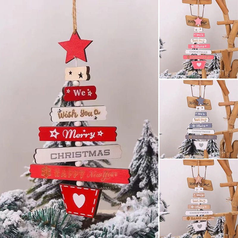 Christmas Tree Wooden Hanging Decoration