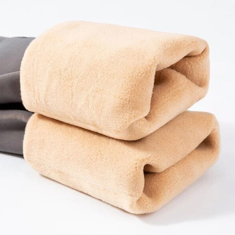 Virheettömät jalat Fake läpikuultava lämmin Plush vuorattu Elastiset sukkahousut