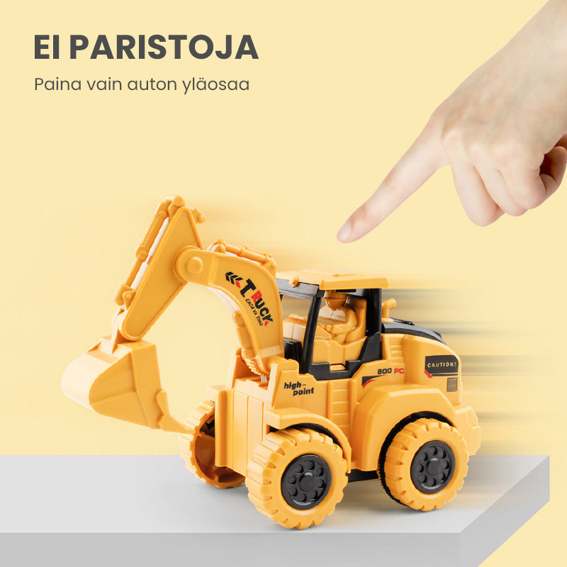 Painamalla liikkuvat rakennusajoneuvot