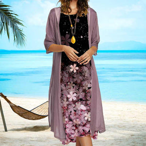 Kaksiosainen kuviollinen mekko