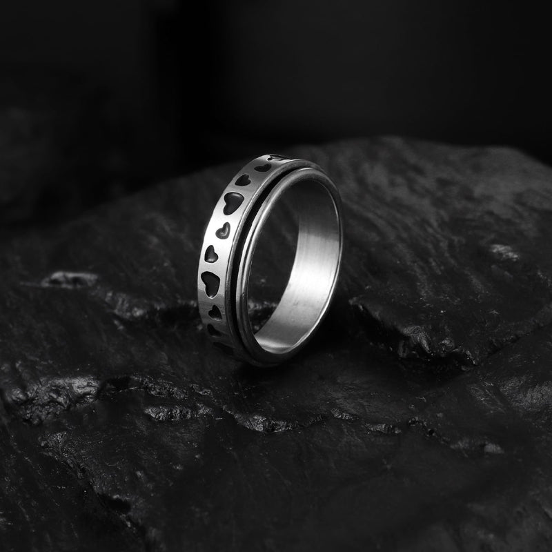 Unisex spinner sormus ruostumattomasta teräksestä