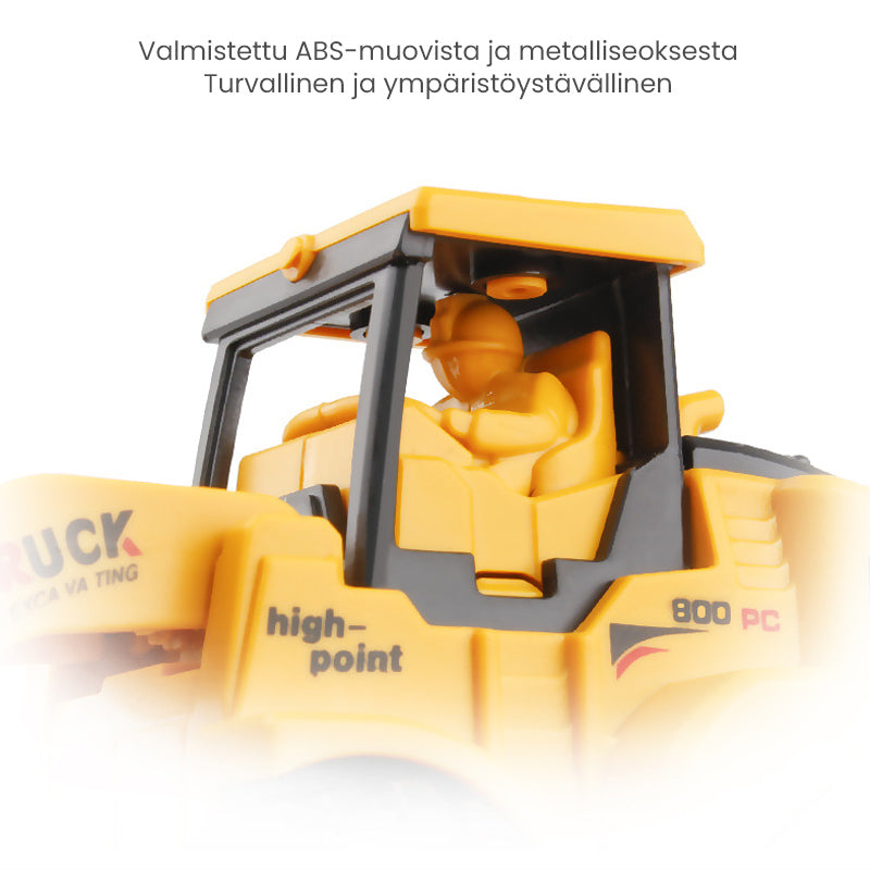 Painamalla liikkuvat rakennusajoneuvot
