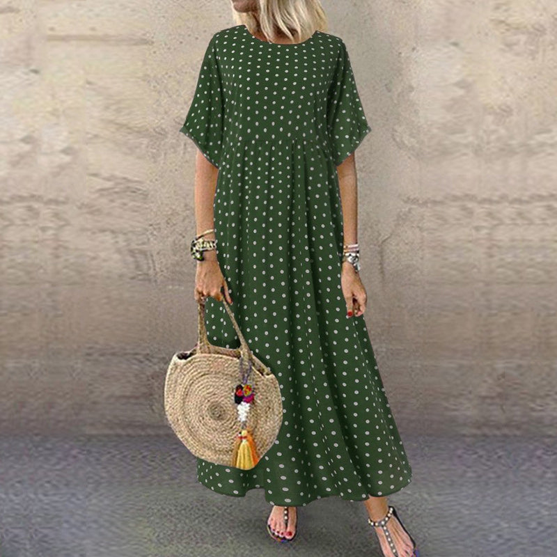 1/2-hihainen pilkullinen mekko