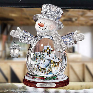 Lumiukko kristallipallo PVC -ikkunatarra