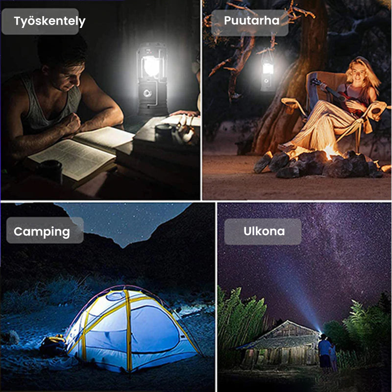 Ulko LED-leirintävalo Tuulettimella