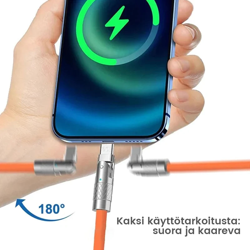 180° kääntyvä pikalatauskaapeli