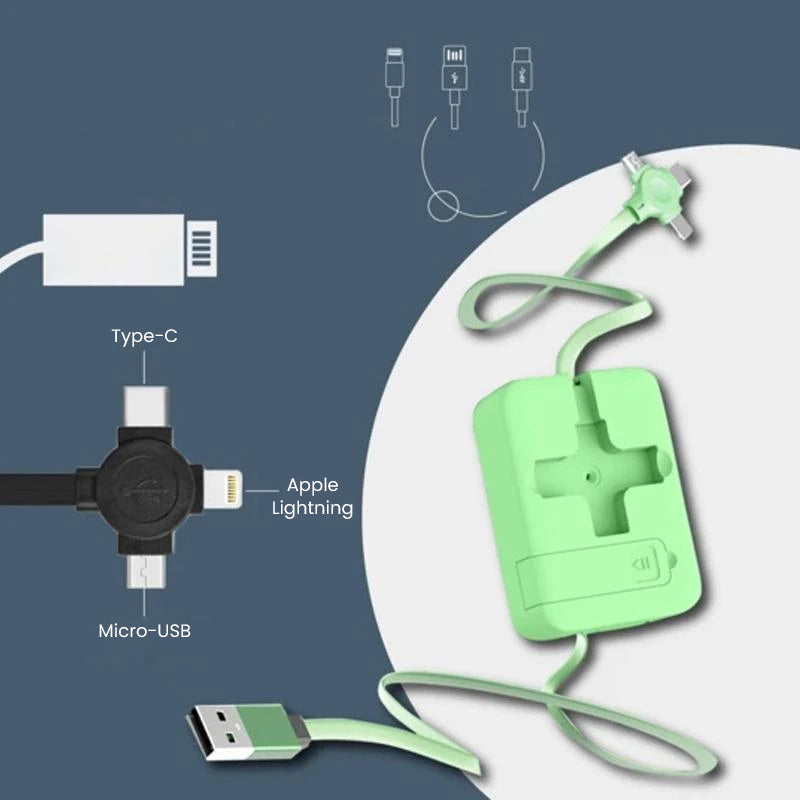 3-in-1-puhelinteline ja latauskaapeli