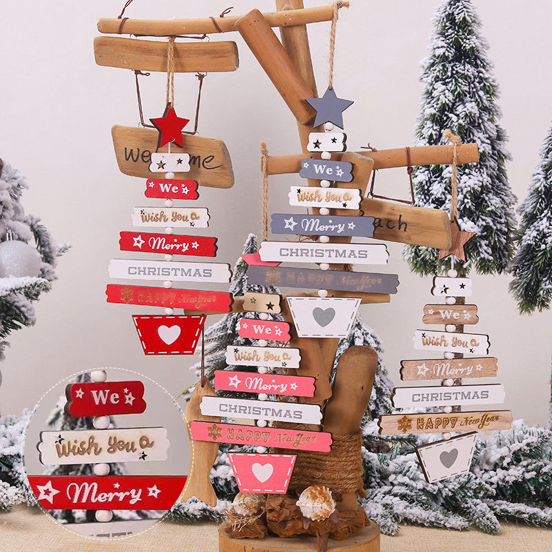 Christmas Tree Wooden Hanging Decoration