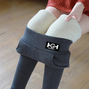 Naisten leggingsit fleece-vuorella