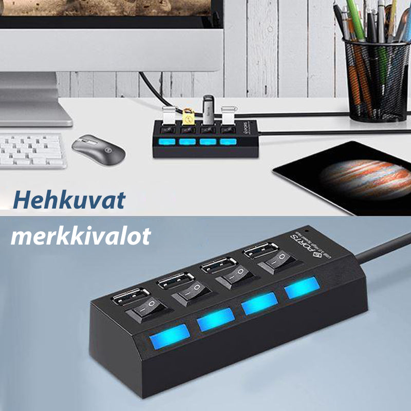 USB-keskitin, 4 tai 7-porttinen