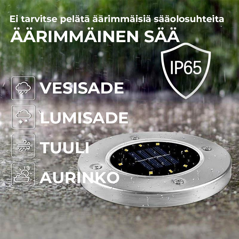 LED- aurinkoenergialla toimivat polkuvalot